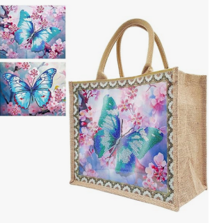 Preview: Diamond Painting 2 Stück Bilder in der Einkaufstasche Schmetterling